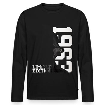 ÉDITION LIMITÉE 63E ANNIVERSAIRE 1963 - T-shirt manches longues Premium bio Homme - noir - Devant - Nico (187cm)