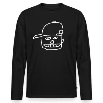 Funny Head | Art, Drawing, Funny Pictures - Men's Premium Organic Long Sleeve Shirt - black - Front - Nico (187cm)