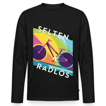 Rarely Wheelless – Road Bike Design Colorblocking - Men's Premium Organic Long Sleeve Shirt - black - Front - Nico (187cm)