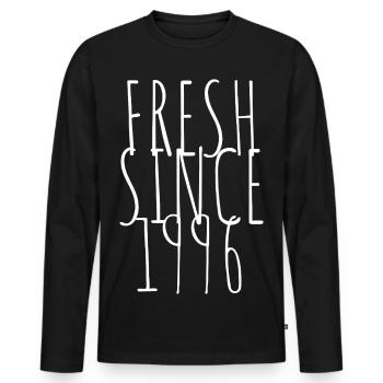 Frais depuis 1996 - T-shirt manches longues Premium bio Homme - noir - Devant - Nico (187cm)