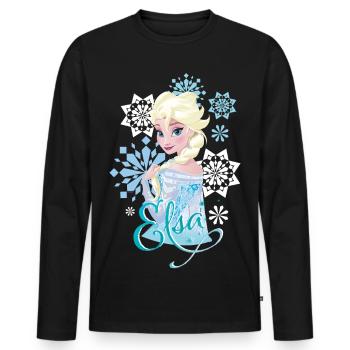 Frozen Elsa Silhouette Mit Schneeflocken - Männer Premium Bio Langarmshirt - Schwarz - Vorne - Nico (187cm)