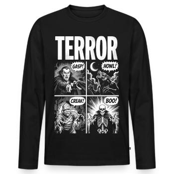 Terror Horror Comic Monster Classic - T-shirt manches longues Premium bio Homme - noir - Devant - Nico (187cm)