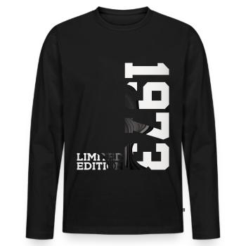 ÉDITION LIMITÉE 53E ANNIVERSAIRE 1973 - T-shirt manches longues Premium bio Homme - noir - Devant - Nico (187cm)