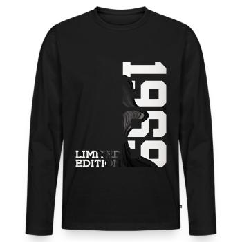 ÉDITION LIMITÉE 57E ANNIVERSAIRE 1969 - T-shirt manches longues Premium bio Homme - noir - Devant - Nico (187cm)
