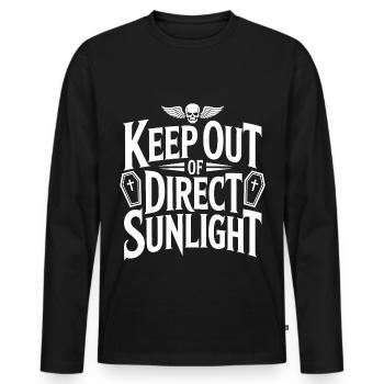 Keep out of direct sunlight! Vampire Goth Emo - Men's Premium Organic Long Sleeve Shirt - black - Front - Nico (187cm)
