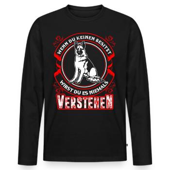 German shepherd dog - Men's Premium Organic Long Sleeve Shirt - black - Front - Nico (187cm)