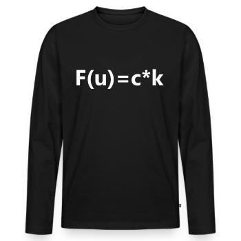 F(u)=c*k Gleichung Lustig Formel Mathe Humor Spaß - Männer Premium Bio Langarmshirt - Schwarz - Vorne - Nico (187cm)