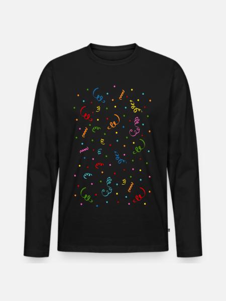 Confetti Streamers - Men's Premium Organic Long Sleeve Shirt - black