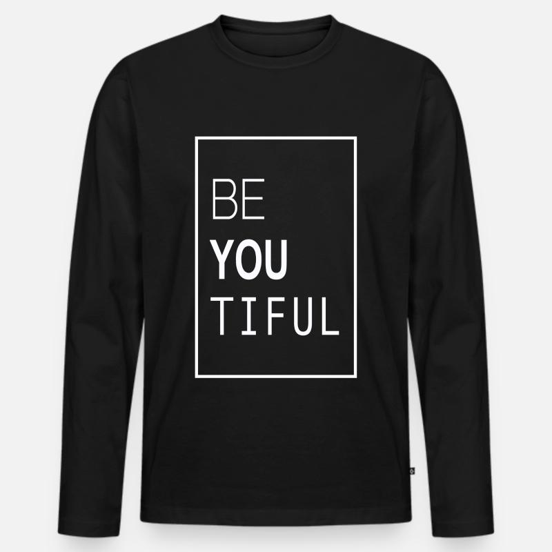 Cooles Tshirt - Männer Premium Bio Langarmshirt - Schwarz