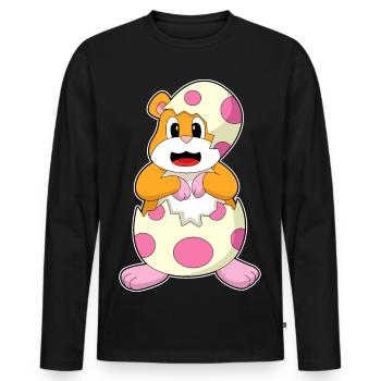 Hamster Eggshell - Men's Premium Organic Long Sleeve Shirt - black - Front - Nico (187cm)