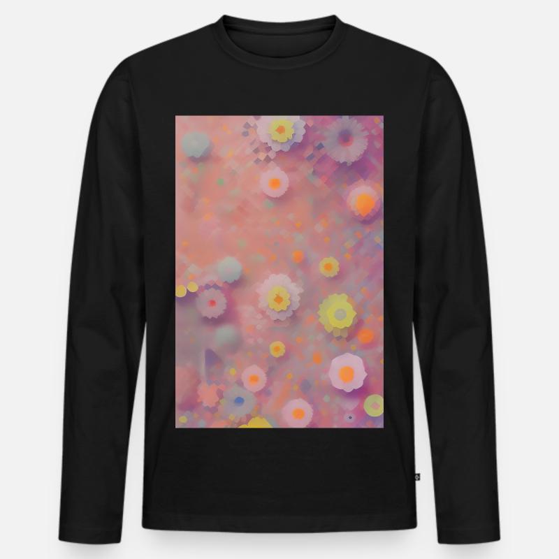 Blumen Kunst - Männer Premium Bio Langarmshirt - Schwarz