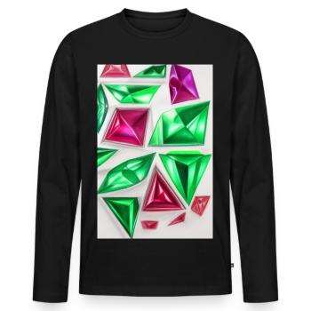 Pierres précieuses - T-shirt manches longues Premium bio Homme - noir - Devant - Nico (187cm)