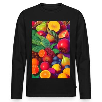 Fruit - T-shirt manches longues Premium bio Homme - noir - Devant - Nico (187cm)
