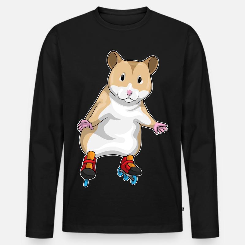 Hamster Inline skating Inline skates - Männer Premium Bio Langarmshirt - Schwarz