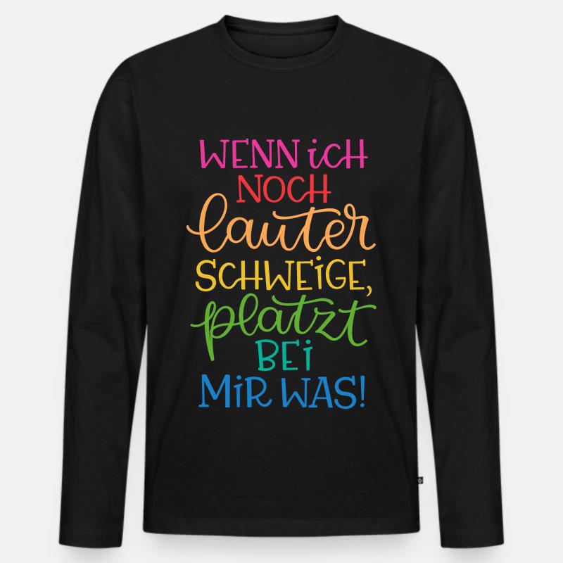 Lauter Schweigen Regenbogen - Männer Premium Bio Langarmshirt - Schwarz