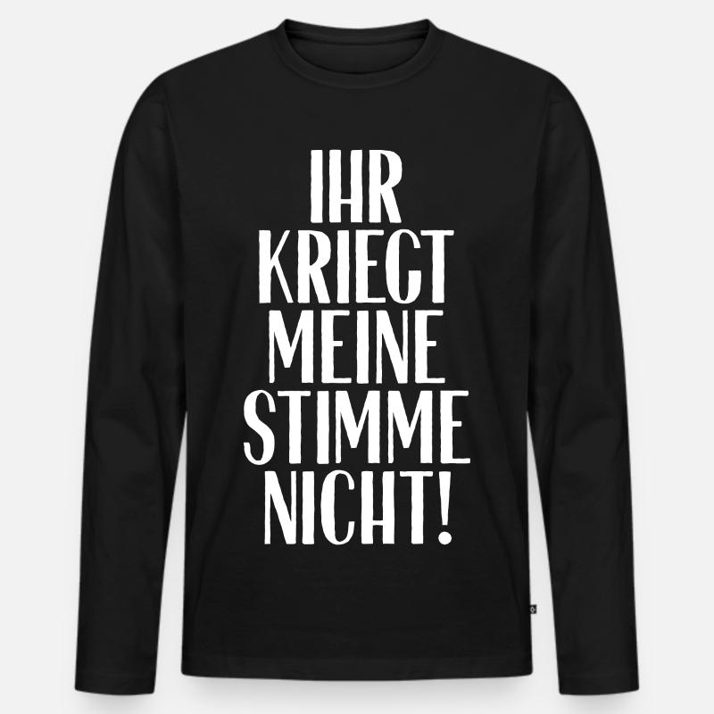 Meine Stimme - Männer Premium Bio Langarmshirt - Schwarz