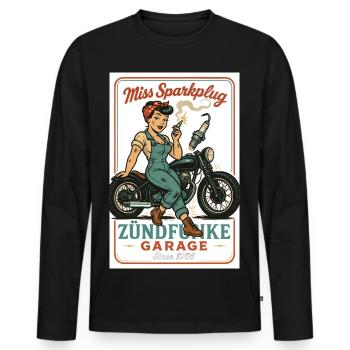 Miss Sparkplug – Zündfunke Garage Queen - T-shirt manches longues Premium bio Homme - noir - Devant - Nico (187cm)