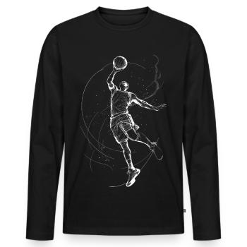 Dynamic basketball player illustration - Men's Premium Organic Long Sleeve Shirt - black - Front - Nico (187cm)