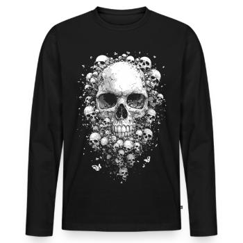 Skulls punk - Men's Premium Organic Long Sleeve Shirt - black - Front - Nico (187cm)