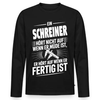 Schreiner Holzwurm der Profi - Männer Premium Bio Langarmshirt - Schwarz - Vorne - Nico (187cm)
