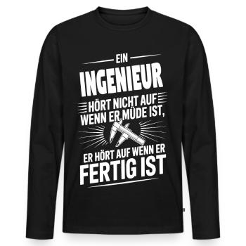 l'ingénieur démissionne - T-shirt manches longues Premium bio Homme - noir - Devant - Nico (187cm)