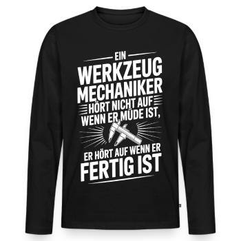Motif mécanique - dictons amusants - T-shirt manches longues Premium bio Homme - noir - Devant - Nico (187cm)