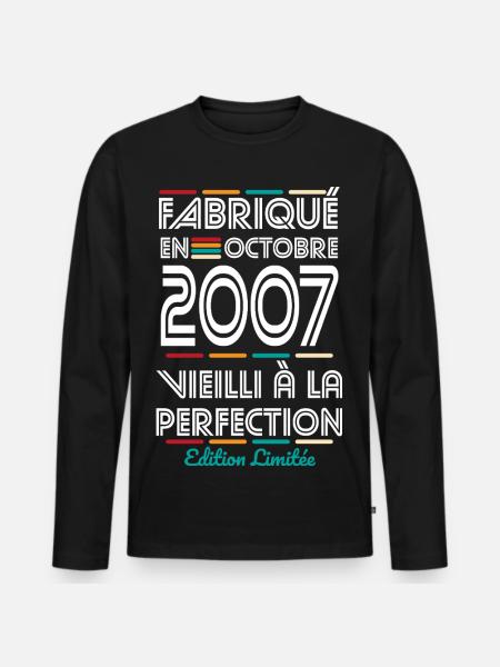 18th Birthday - Made in October 2007 - Men's Premium Organic Long Sleeve Shirt - black