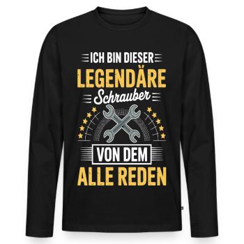 Legendary Mechanic - Mechanic Craftsman - Men's Premium Organic Long Sleeve Shirt - black - Front - Nico (187cm)