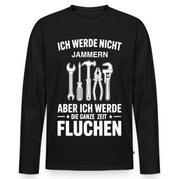 Les mécaniciens jurent tout le temps - T-shirt manches longues Premium bio Homme - noir - Devant - Nico (187cm)