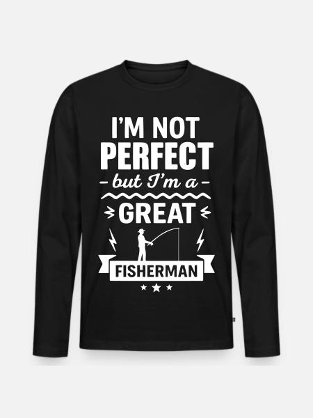 Super Fisherman Nature Lover - Men's Premium Organic Long Sleeve Shirt - black