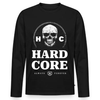 Skull Hardcore - T-shirt manches longues Premium bio Homme - noir - Devant - Nico (187cm)