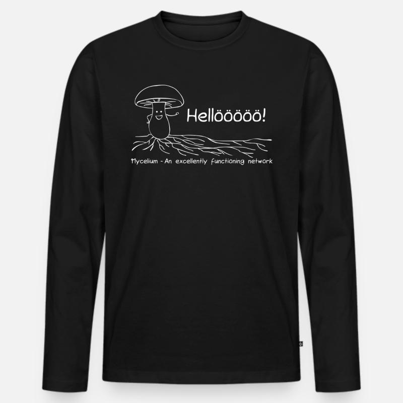 Mycelium - An excellently functioning network - Männer Premium Bio Langarmshirt - Schwarz