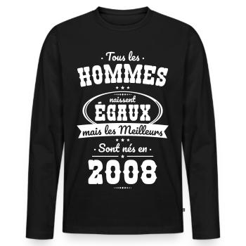 18 Jahre alt – Die Besten wurden 2008 geboren - Männer Premium Bio Langarmshirt - Schwarz - Vorne - Nico (187cm)