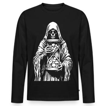 Grim Reaper with Skulls - Men's Premium Organic Long Sleeve Shirt - black - Front - Nico (187cm)