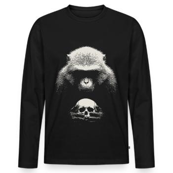 Le singe de Shakespeare - T-shirt manches longues Premium bio Homme - noir - Devant - Nico (187cm)