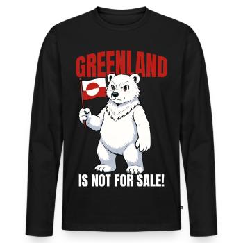 Chemise Greenland Is Not For Sale - T-shirt manches longues Premium bio Homme - noir - Devant - Nico (187cm)