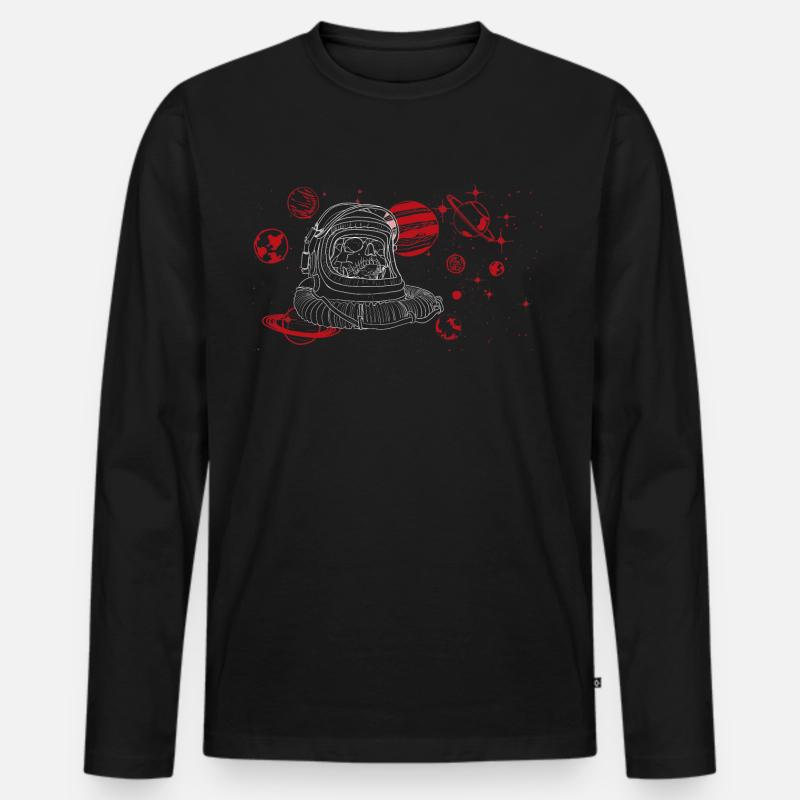 cri silencieux dans l'espace, blanc - T-shirt manches longues Premium bio Homme - noir