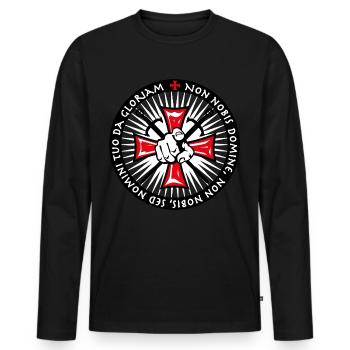 21 Chevaliers Croix Index Epée Non Nobis - T-shirt manches longues Premium bio Homme - noir - Devant - Nico (187cm)