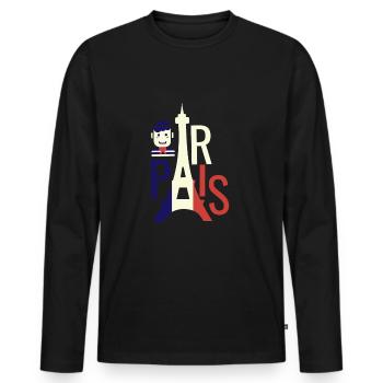 Ville de la romance - T-shirt manches longues Premium bio Homme - noir - Devant - Nico (187cm)