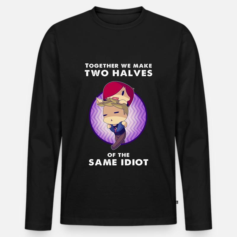 Der gleiche Idiot - Männer Premium Bio Langarmshirt - Schwarz