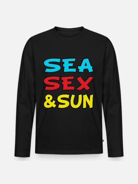 Seesex und Sonne - Männer Premium Bio Langarmshirt - Schwarz