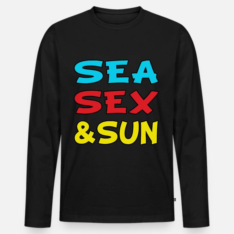 Seesex und Sonne - Männer Premium Bio Langarmshirt - Schwarz