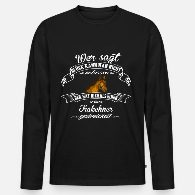 Trakehner Glück - Männer Premium Bio Langarmshirt - Schwarz
