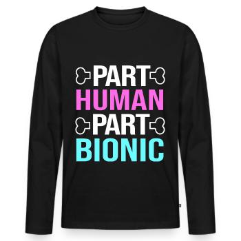 Chirurgie du genou Chirurgie du genou - T-shirt manches longues Premium bio Homme - noir - Devant - Nico (187cm)