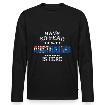 Australie cadeau australien cadeau de continent - T-shirt manches longues Premium bio Homme - noir - Devant - Nico (187cm)