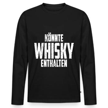Whisky lustig - Männer Premium Bio Langarmshirt - Schwarz - Vorne - Nico (187cm)