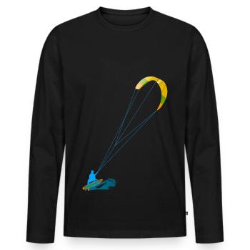 Kitesurf Kitesurf Surf Kite Wakeboard - T-shirt manches longues Premium bio Homme - noir - Devant - Nico (187cm)