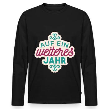 New year - great gift - Men's Premium Organic Long Sleeve Shirt - black - Front - Nico (187cm)