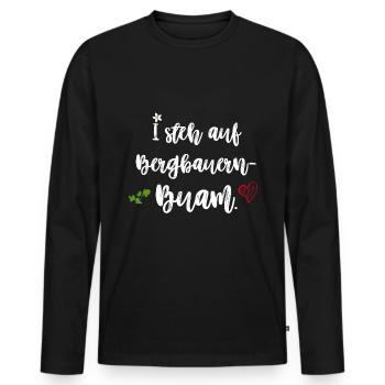 I steh auf Bergbauernbuam Fan-Shirt Volksfest - Männer Premium Bio Langarmshirt - Schwarz - Vorne - Nico (187cm)