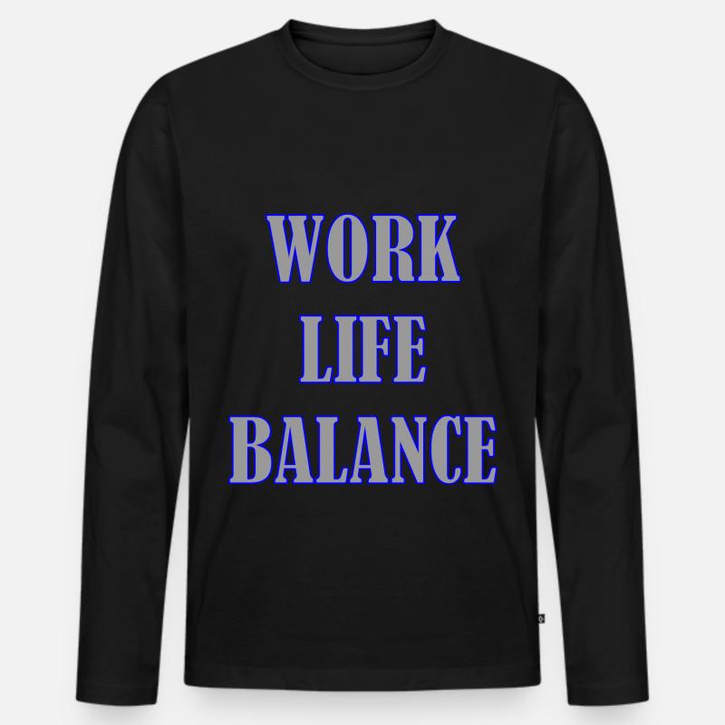 WORK LIFE BALANCE - Männer Premium Bio Langarmshirt - Schwarz